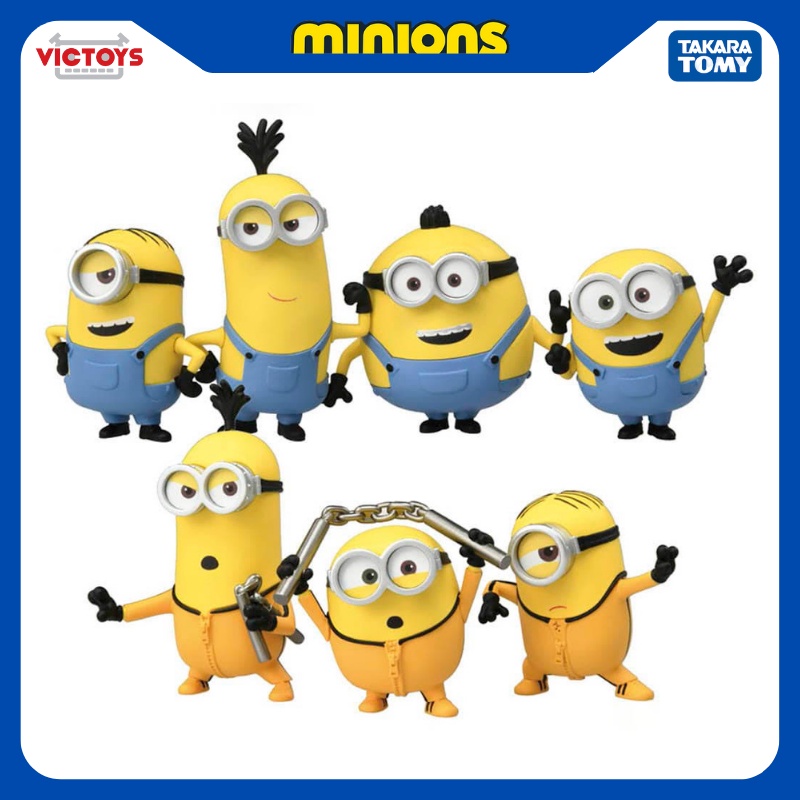 Mô hình Minions Tomy HachaColle Kungfu Kevin,Bob,Stuart Fullbox Chính Hãng Takara Tomy - Victoys