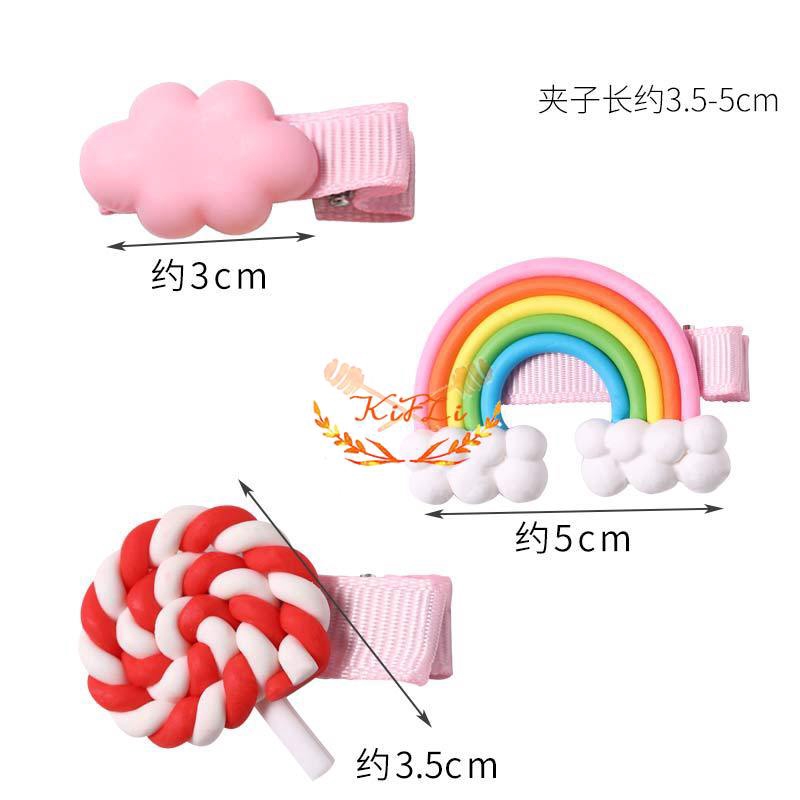 Kẹp Tóc Hình Nơ Màu Sắc Cầu Vồng Xinh Xắn Cho Bé Gái