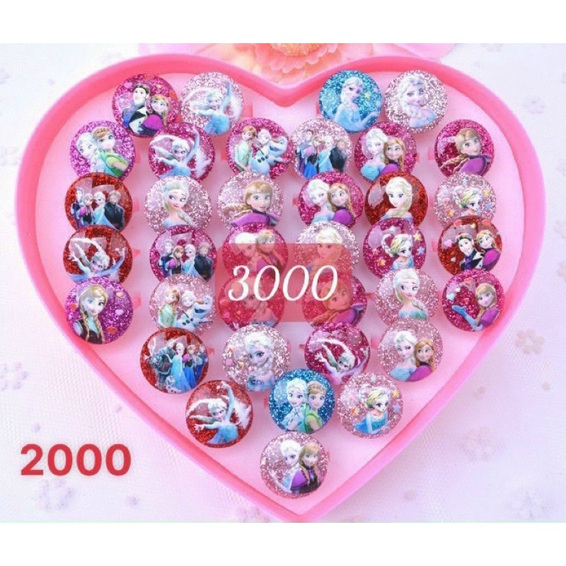 Nhẫn công chúa elsa nhũ lấp lánh cho bé gái hộp 36c siêu xinh siêu yêu