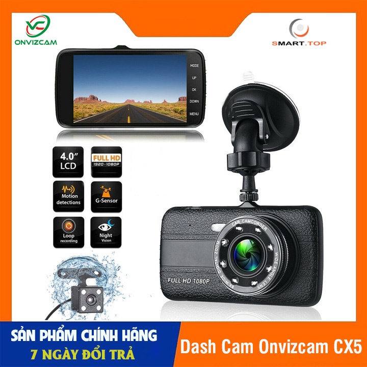 ⚡️Chính hãng⚡️ CAMERA HÀNH TRÌNH GIÁM SÁT Ô TÔ ONVIZCAM CX-8, FULL HD 1080P, MÀN HÌNH 4 INCH IPS, CAO CẤP