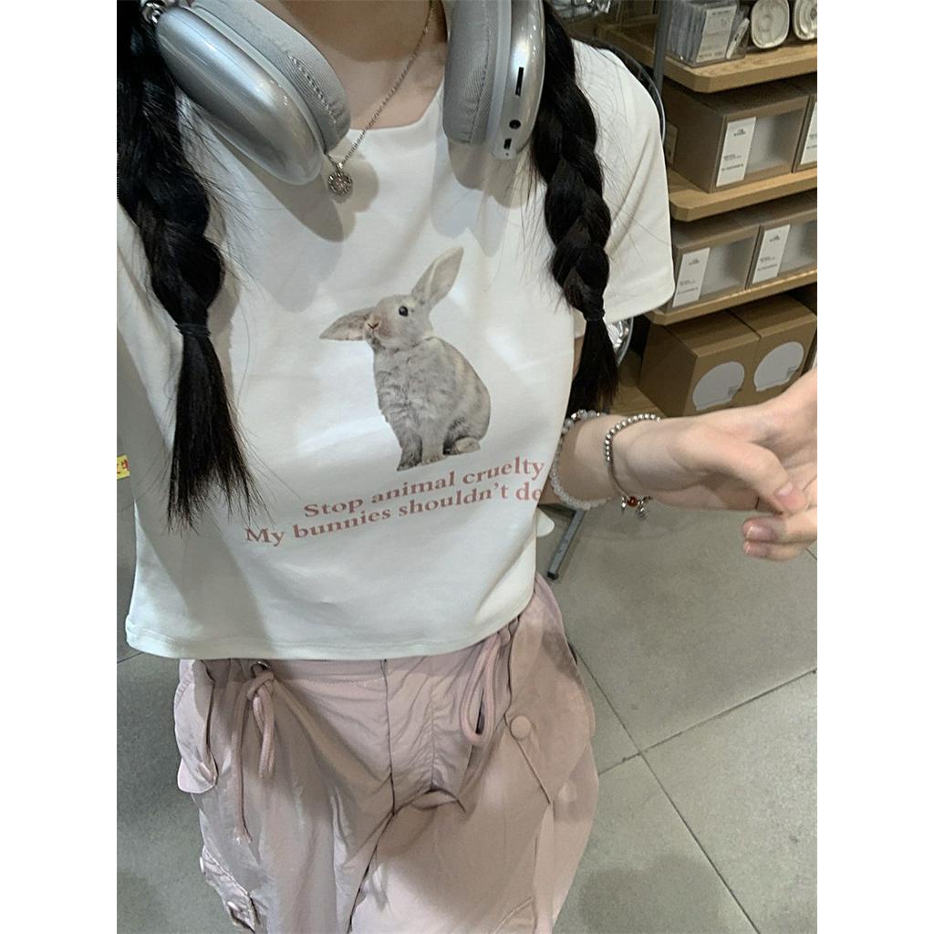 Áo Thun Nữ Tay Ngắn In Hình Thỏ 62871