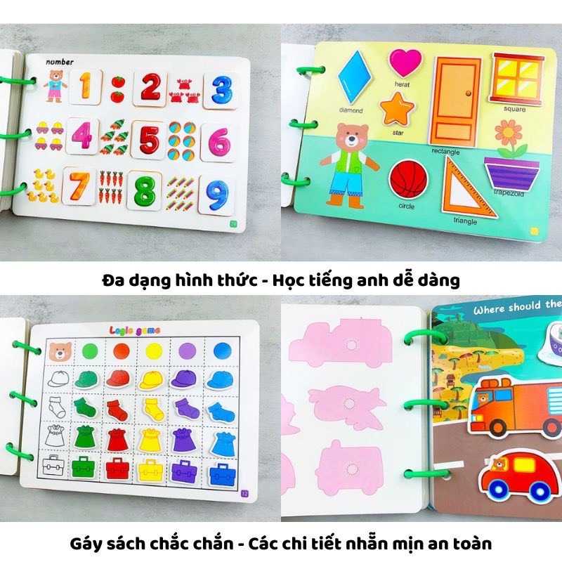 Học liệu bóc dán MONTESSORI 17 chủ đề giáo dục sớm thông minh cho bé, bóc dán thông minh, Sách bóc dán Tiếng Anh