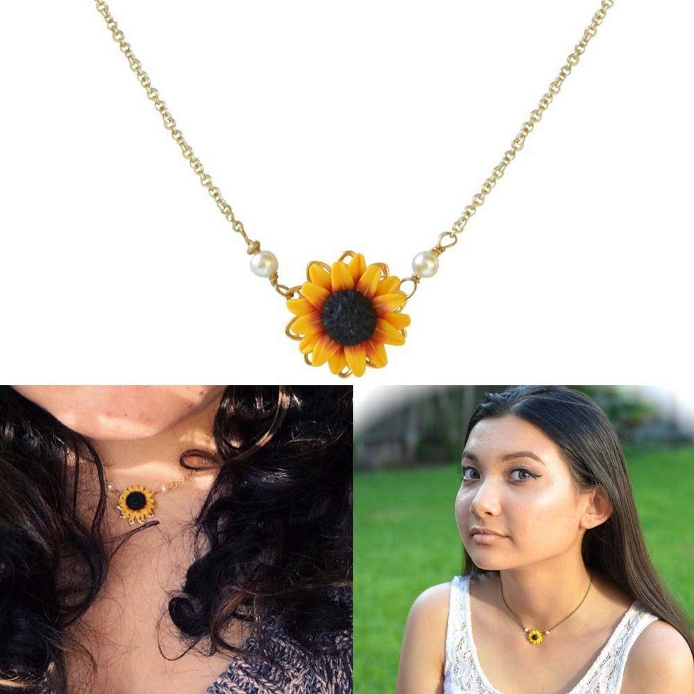 LAY Vòng cổ Mạ Vàng Mặt Hoa Hướng Dương