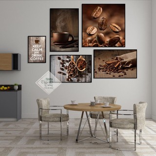 Combo 5 Tranh Trang trí quán cafe hiện đại chất liệu canvas
