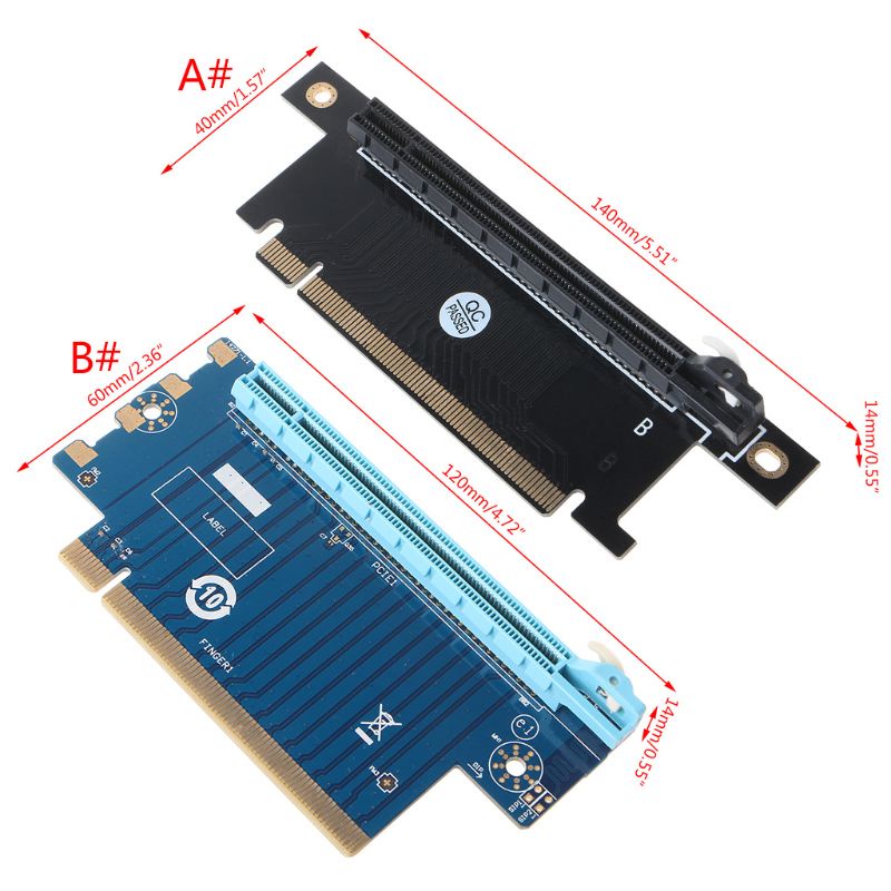 Card Đồ Họa Pci Express 16x Pci-E 90 Độ Cho 1u 2u Host 4 / 6cm