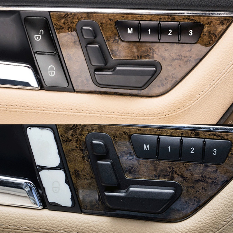 Bộ 12 Miếng Dán Trang Trí Nút Công Tắc Cửa Xe Hơi Mercedes Benz a B C E Class CLA GLA GLE GL GLS ML