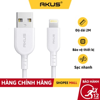 Dây sạc IPdài 2M AKUS - IS2 - Hàng chính hãng bảo hành 12 tháng
