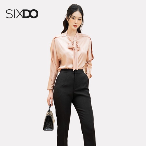 Áo sơ mi be cổ tròn nữ SIXDO