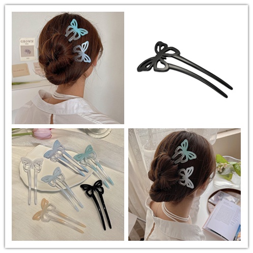 Kẹp Tóc Hình Chữ U Bằng Nhựa Nhiều Màu Sắc Dễ Thương Cho Nữ