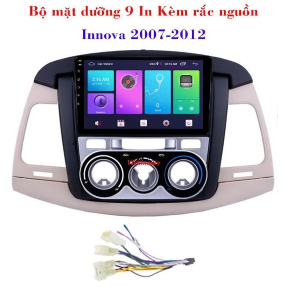 Mặt dưỡng mặt nạ màn hình 9 In Innova 2007-2012 Số Sàn Kèm rắc nguồn Zin -rẻ sập sàn