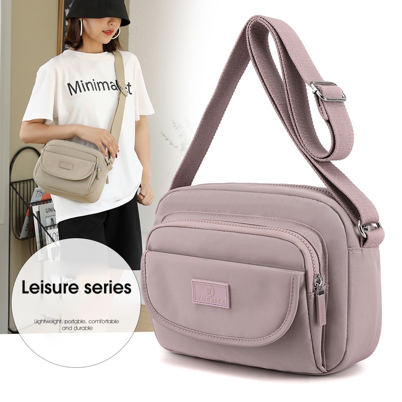 Túi Đeo Chéo Hình Vuông Nhỏ Thiết Kế Nhiều Ngăn Phong Cách Hàn Quốc Mới