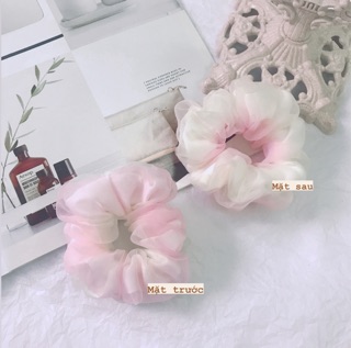 Buộc tóc scrunchies 2 lớp ombre