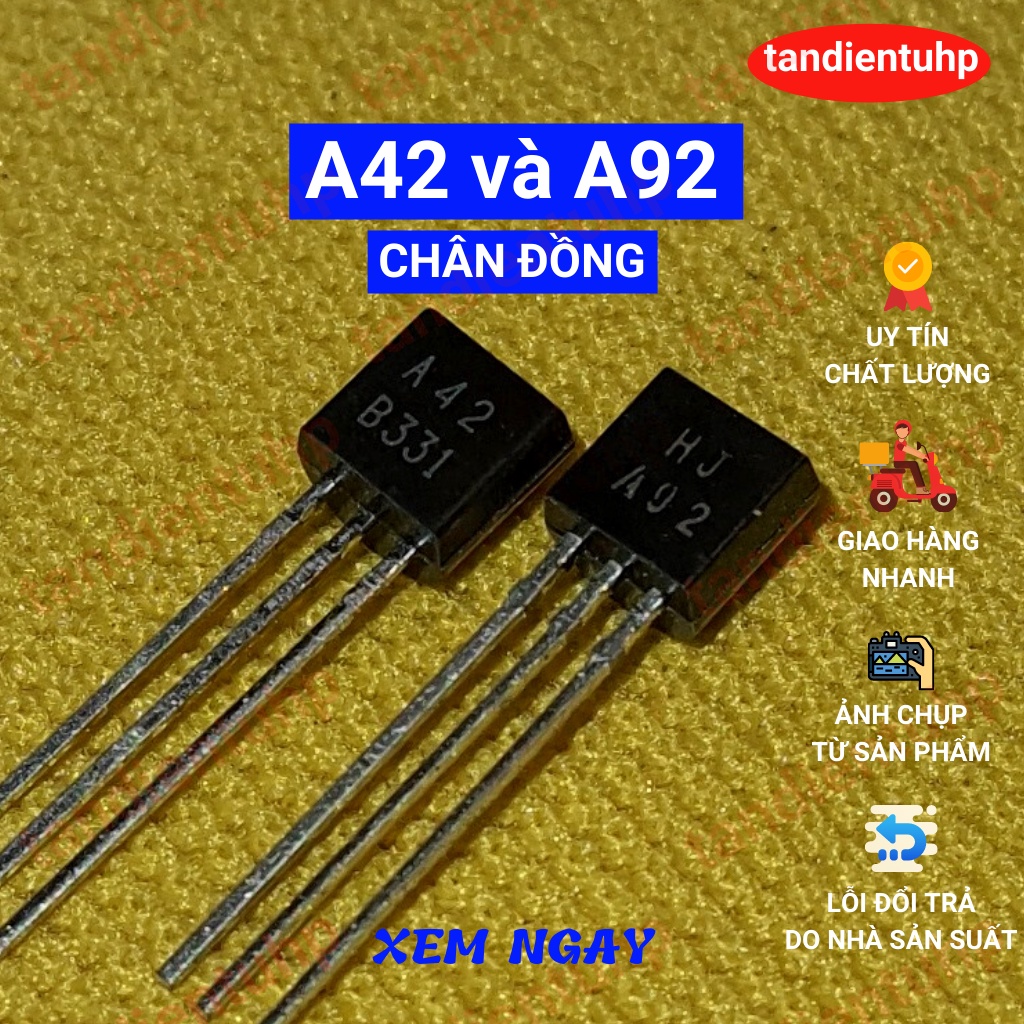 A92 - A42 TO-92 chân Đồng (Cu ) và chân Sắt (Fe). 300V, 0.5A, 0.625W 50 con một gói