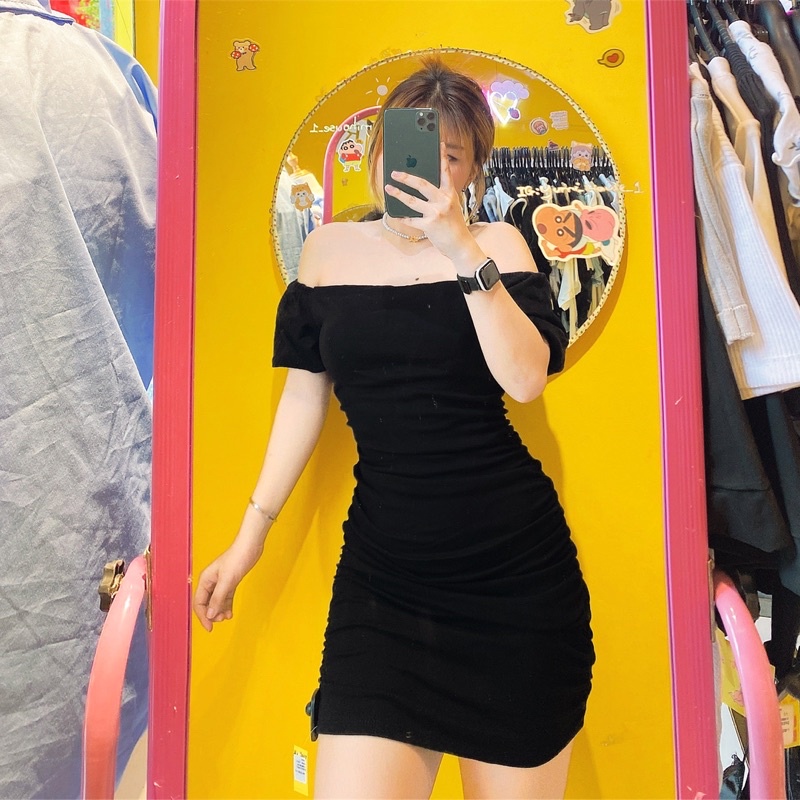 Đầm body nhún dây đan chéo lưng [FREESHIP]🦋 Đầm Ôm Body Chéo Lưng Chất Borzip Siêu Đẹp (ẢNH THẬT SHOP)