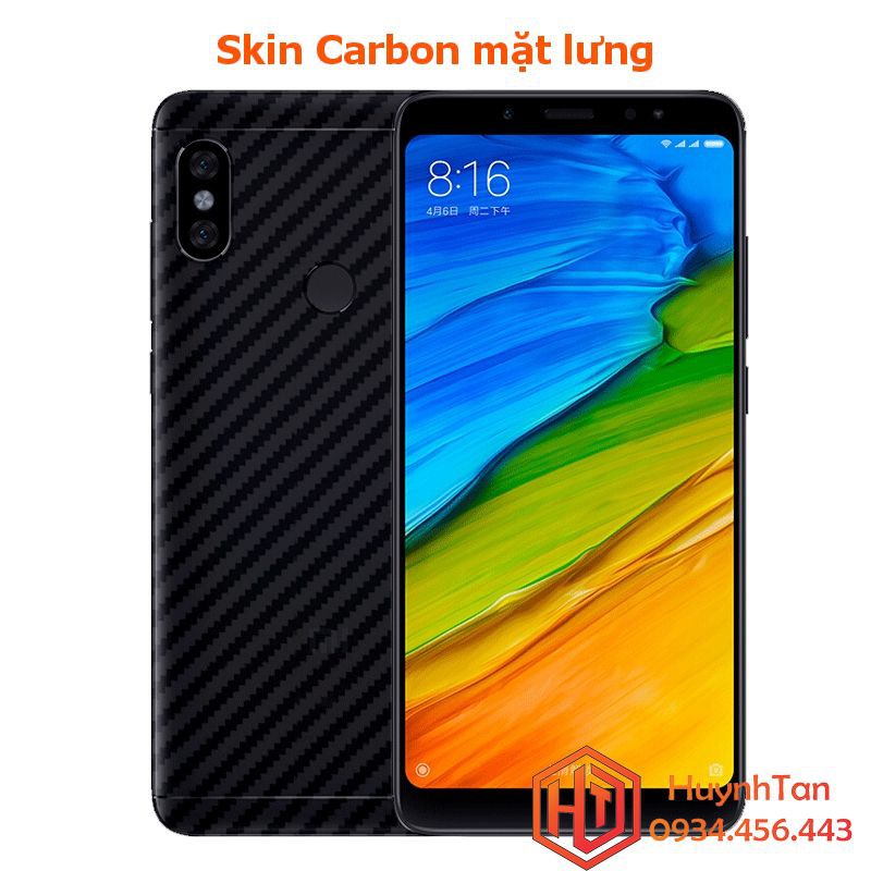 Miếng dán decal carbon mặt sau Xiaomi Redmi Note 5 / Note 5 Pro chống trầy mặt lưng, chống bám vân tay