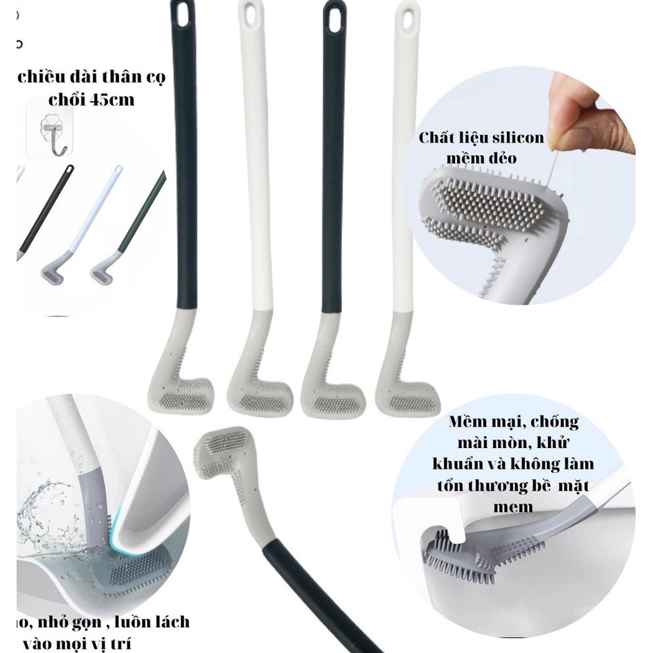 Cọ Toilet Silicon - Chổi cọ rửa nhà vệ sinh bồn cầu - Chà bồn cầu nhà vệ sinh