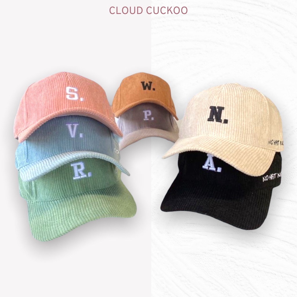 Mũ Lưỡi Trai Nhung Gân Tăm Thêu Chữ Siêu Xinh Ảnh Thật 100% Ạ - Mã Số: LT1606