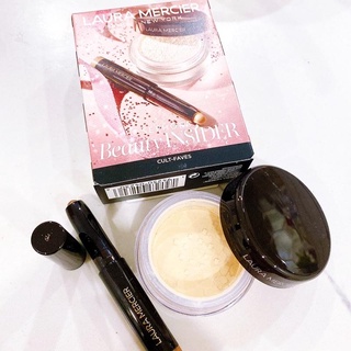Sét Laura Mercier HPBD Mini : Phấn Bột Mini + Nhũ Mắt Mini