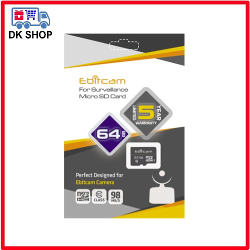 Thẻ Nhớ Ebitcam 64GB Tốc Độ Cao 98MB/S - Chính Hãng.