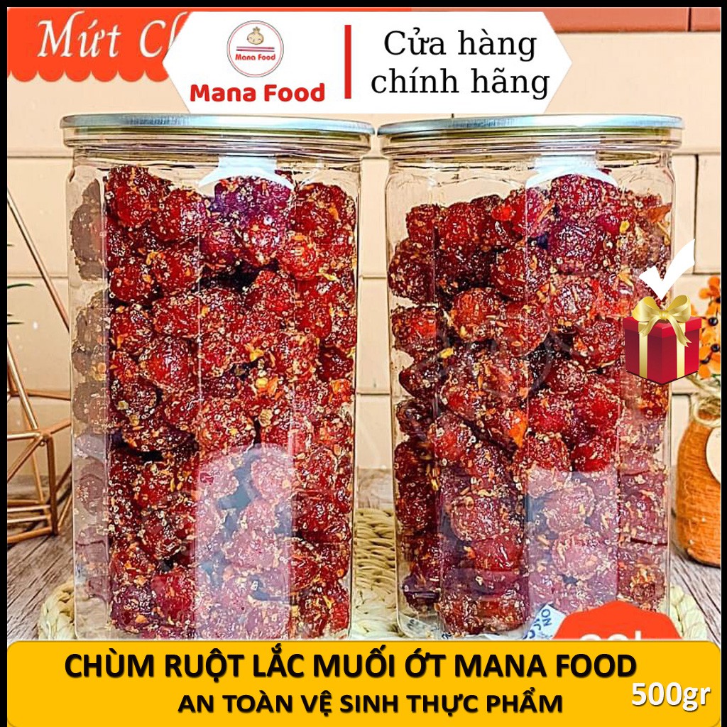 Chùm Ruột Muối Ớt, Mứt Chùm Ruột Lắc Muối Ớt Cay Vừa Loại Ngon Mana Food Hủ Pet 500g - Ăn Vặt ManaFood Chuẩn ATVSTP