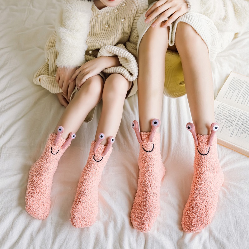 Vớ Bông Mềm Giữ Ấm Mùa Đông Thiết Kế Hoạt Hình Vui Nhộn Cho Nữ