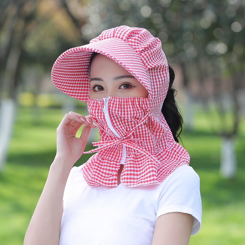 Mũ chống nắng kiêm khẩu trang, mũ che nắng kèm khẩu trang