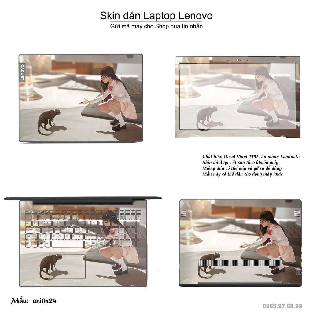 Skin dán Laptop Lenovo in hình Anime (inbox mã máy cho Shop)