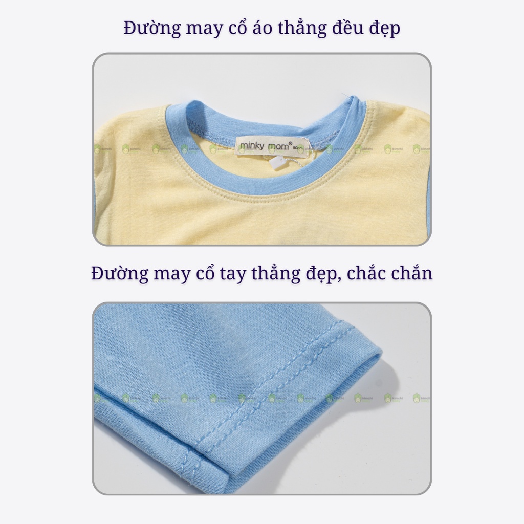 Bộ Thun Lạnh Dài Tay Cho Bé Gái, Bé Trai Minky Mom Động Vật Quần Kẻ, Bộ Quần Áo Cho Bé Mặc Nhà Thu Đông MKMTD2231