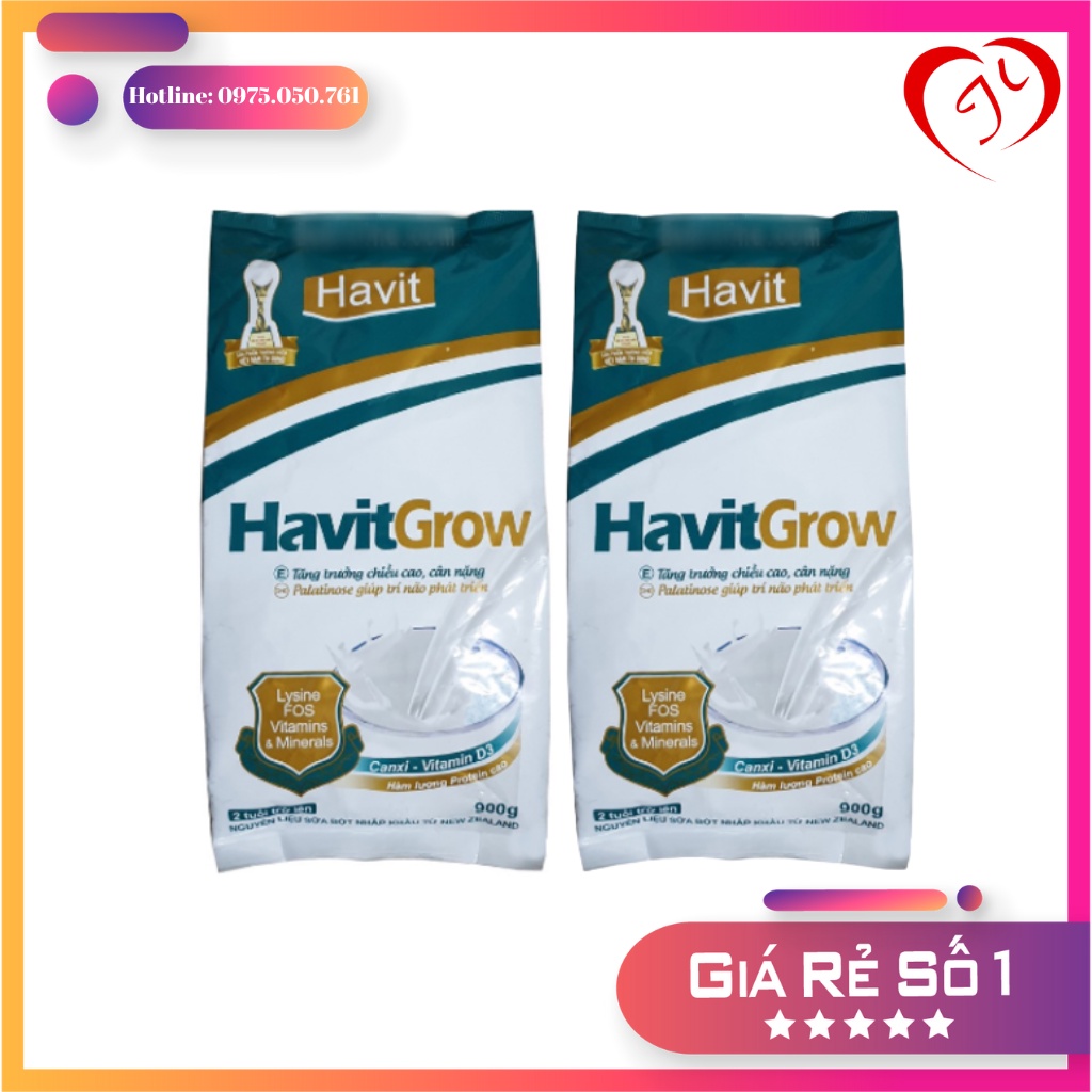 Combo 2 Gói sữa bột Havit grow dành cho trẻ phát triển chiều cao 900g
