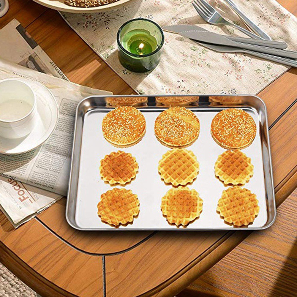 Khay nướng bánh bằng thép không gỉ dễ vệ sinh tiện dụng cho nhà bếp