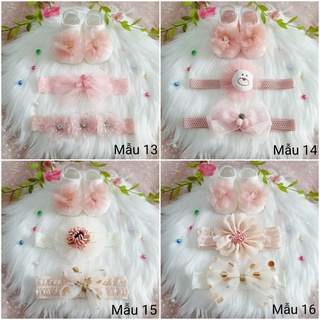 Set tất hài và băng đô cho bé