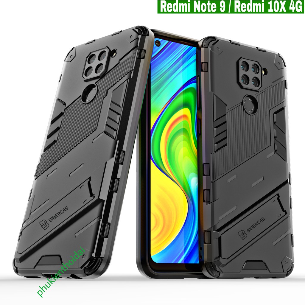 Ốp lưng Redmi 10x 4G / Redmi Note 9 Iron Man Ver 2 chống sốc giá đỡ xem phim cao cấp bảo vệ camera