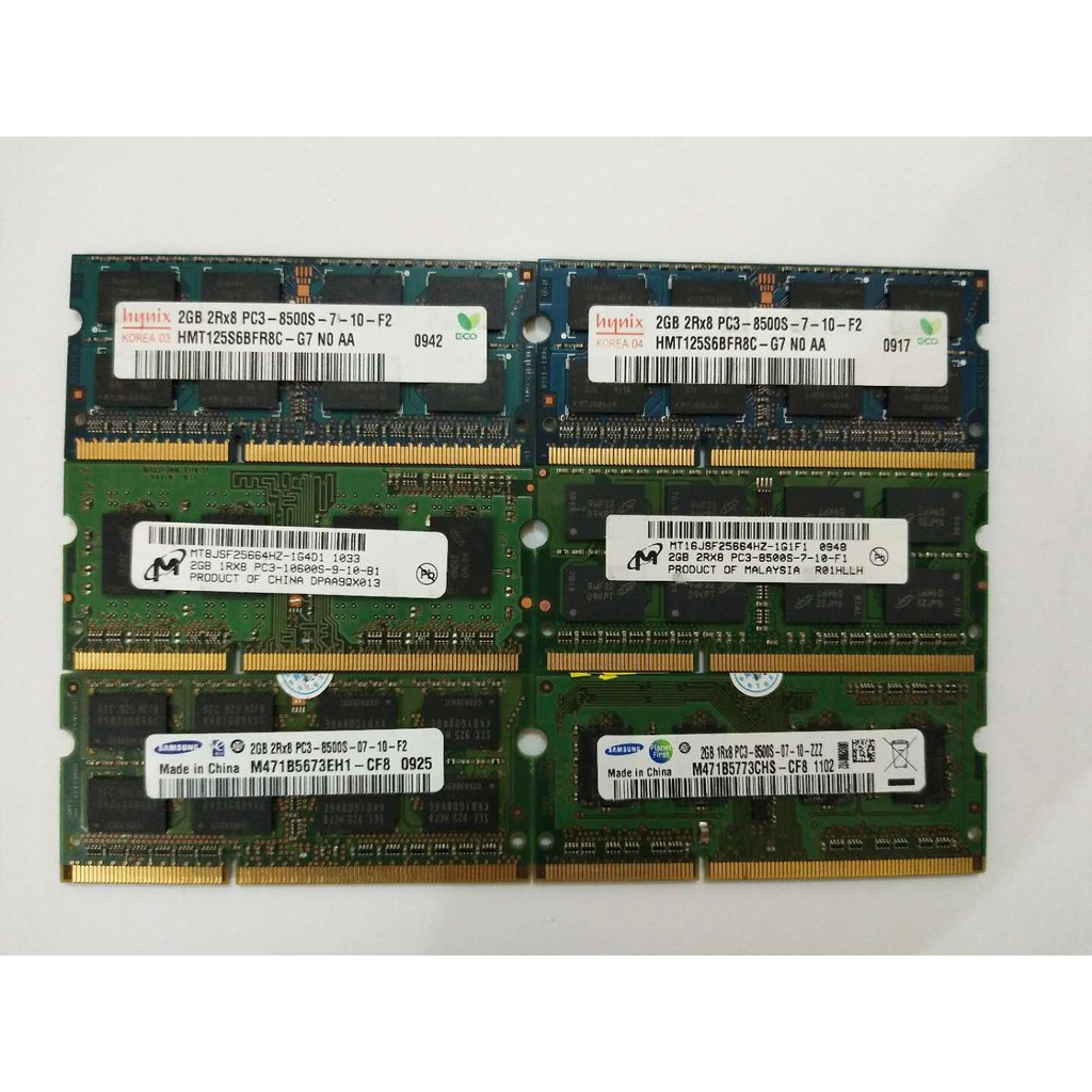 Laptop Sodimm Ddr3 Ram 2gb Ddr3L 2gb Pc3-10600S Pc 10600 1333 Pc8500 1066mhz Mhz