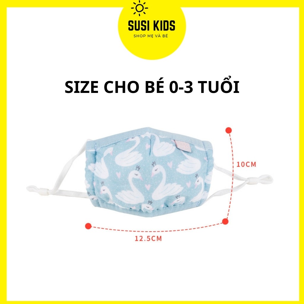 [Được Chọn Mẫu] Khẩu Trang Cho Bé Trai Bé Gái Bằng Vải Cotton Cốt Tông Trẻ Em  6 Tháng 1 2 3 4 5 7 8 Tuổi - Susi Kids