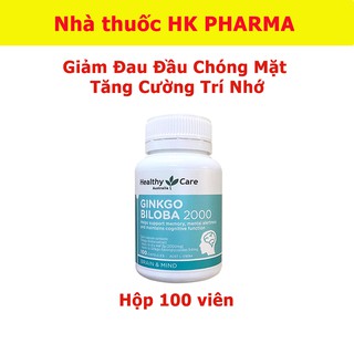 Viên Bổ Não Healthy Care Ginkgo Biloba 2000 - Hộp 100 viên [Úc]