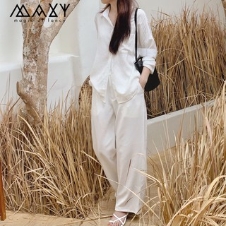 Quần nữ ống rộng suông dài white culottes Maxy Workshop
