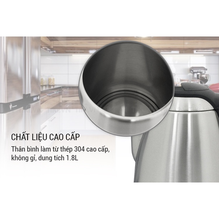 EJK148SLV - ẤM SIÊU TỐC INOX LOCK&amp;LOCK 1.8L 1500W – BẢO HÀNH CHÍNH HÃNG 12 THÁNG