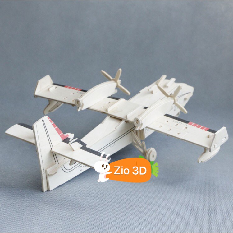 Đồ chơi lắp ráp gỗ 3D Mô hình Máy bay dân dụng