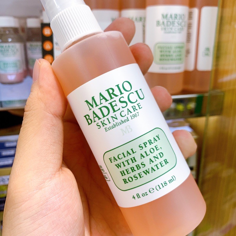 Xịt khoáng Mario Badescu / Facial Spray with Aloe & Herbs and Rosewater ( 118mL )