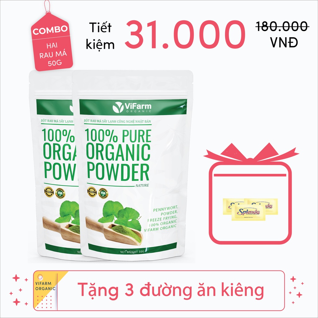 Bột Rau Má Nguyên Chất ViFarm 50Gram Organic 100%, Bột Rau Má Sấy Lạnh,Thanh Nhiệt | BigBuy360 - bigbuy360.vn