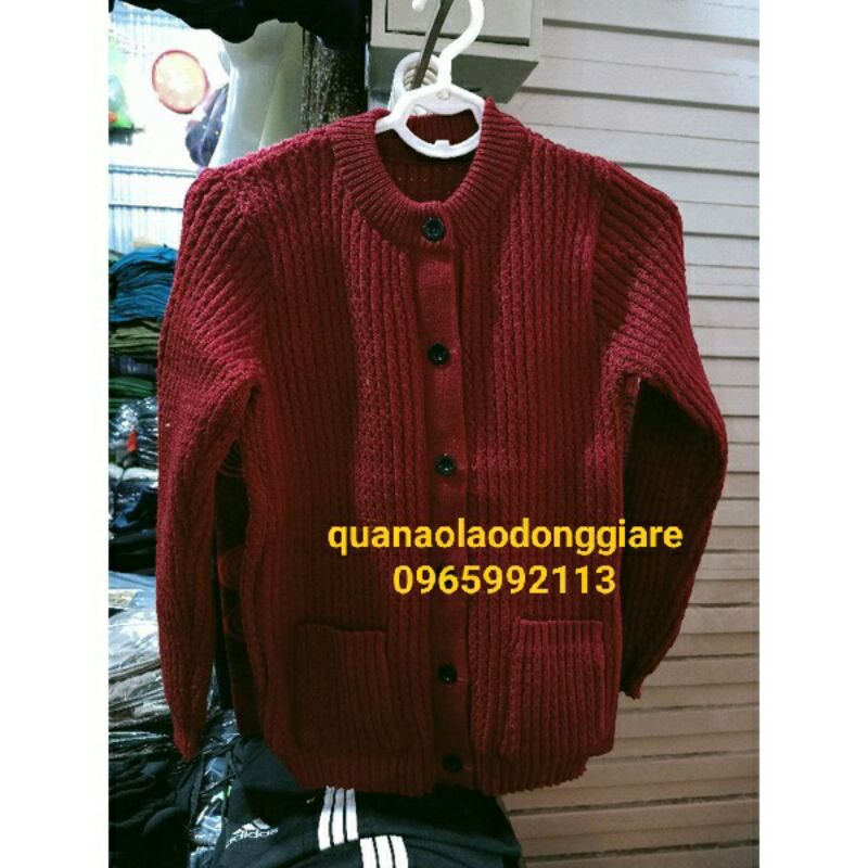 ÁO LEN DÀY CÀI CÚC CÓ TÚI CHO BÀ GIÀ