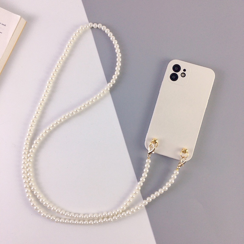 Ốp Điện Thoại Silicon Mềm Có Dây Đeo Ngọc Trai Cho Oppo A74 A95 A54 A16K A16S A95 A94 A92S A73 A59 A57 A39 A55 A76