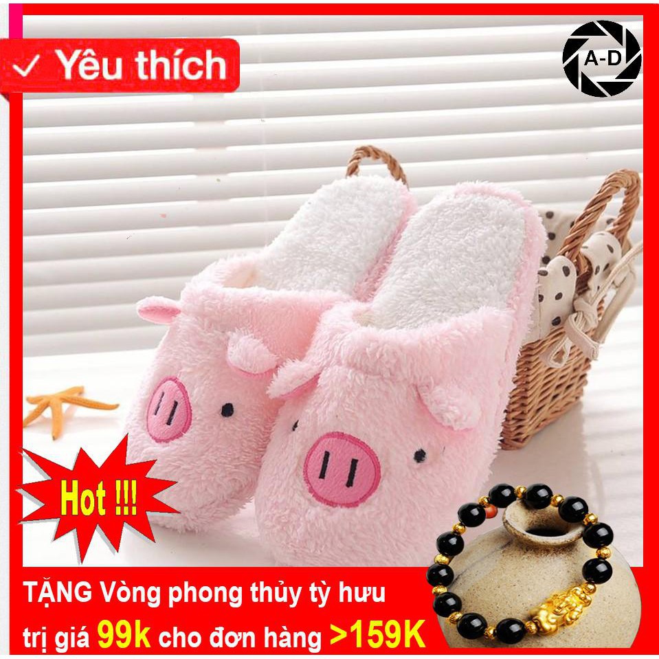 [ƯU ĐÃI] DÉP BÔNG LỢN XÙ ĐẾ CHỐNG TRƯỢT |shopee. Vn\Shopdenledz