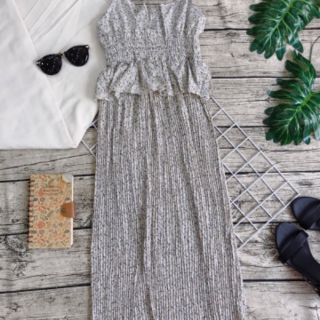 Đầm maxi 2 dây nhún li