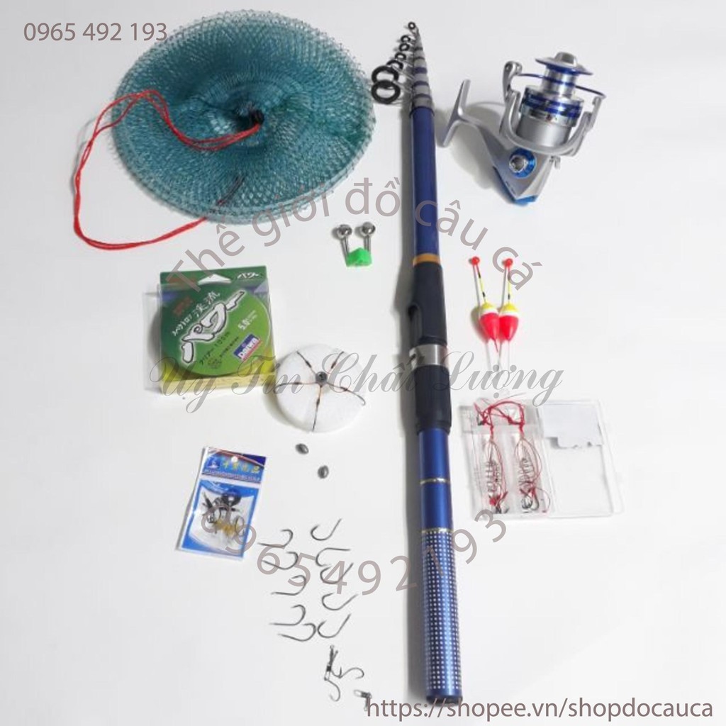 Bộ cần câu rút 3m6 máy al6000 kèm phụ kiện ( rẻ vô địch )