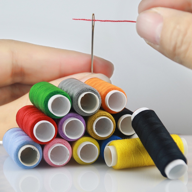Cuộn 110m,Chỉ khâu may mặc gia dụng sợi polyester nhỏ nhiều màu sắc tiện dụng