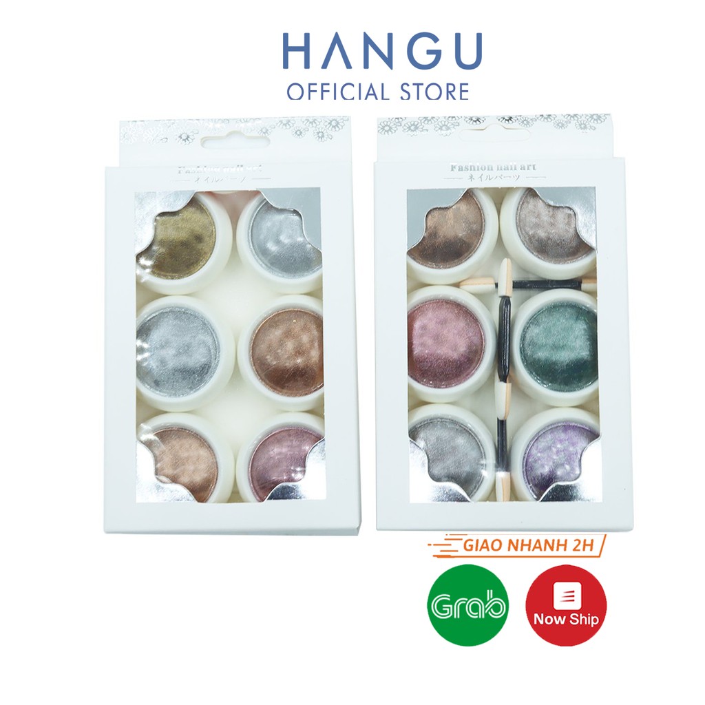 Set bột tráng gương nail 6 màu trang trí móng