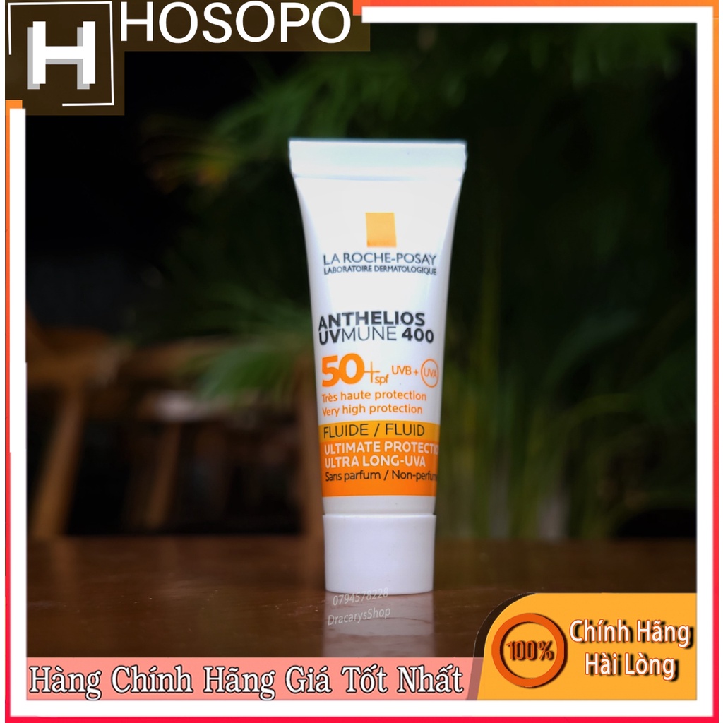 Sữa chống nắng bảo vệ da cao nhất LA ROCHE-POSAY Anthelios UVMune 400 Fluide Invisible SPF50+ 3ml