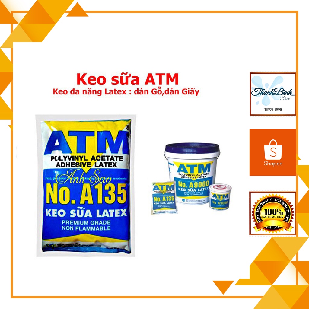 KEO SỮA ATM/ KEO NƯỚC DÁN GIẤY DÁN TƯỜNG- 1KG/ NGUYÊN LIỆU LÀM SLIME