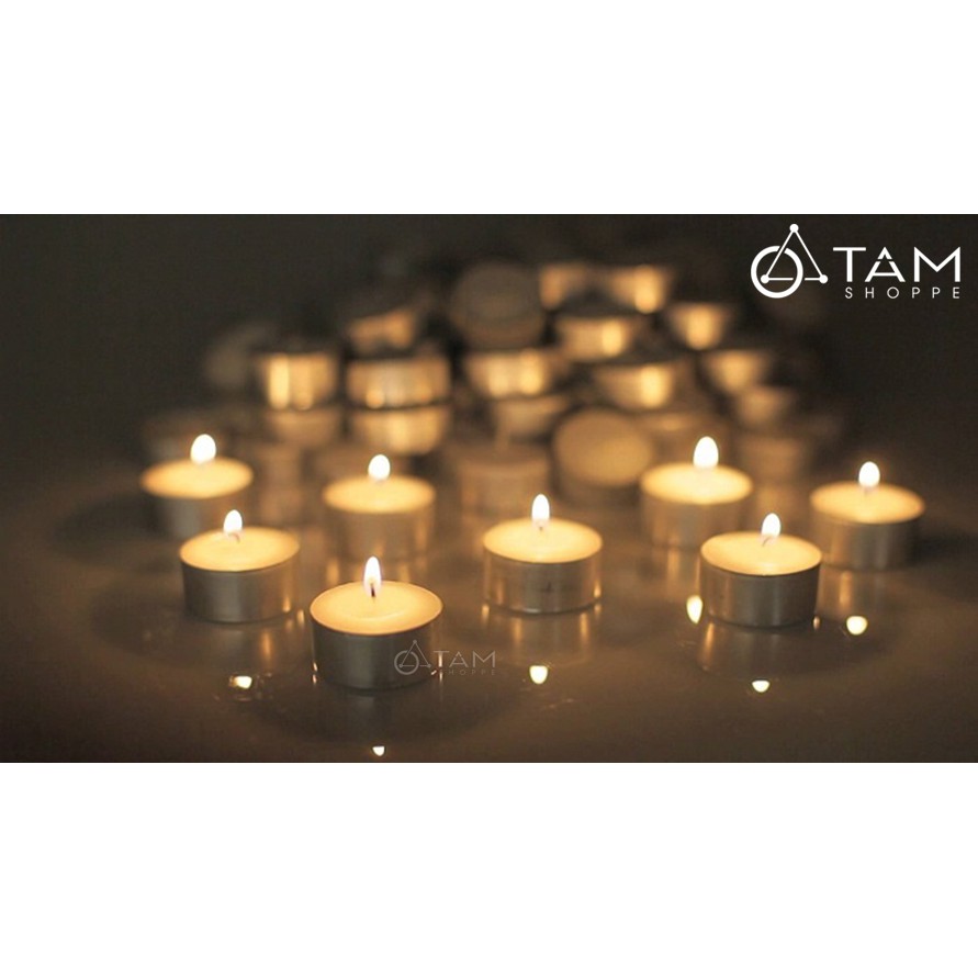 [CHÁY 4H] Vỉ 10 viên Nến Tealight không khói không mùi cháy hơn 4 tiếng